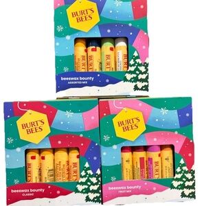 3 Packs Burt's Bees Limited Edition Beeswax Bounty Lip Balm Set New
